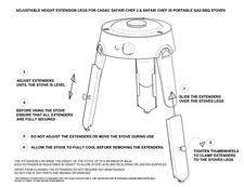 CADAC Safari Chef  2 and CADAC Safari Chef 30 BBQ stove leg levelers / extenders