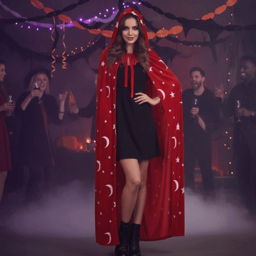 Halloween velvet hooded - hooded, cloak