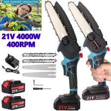 1/2 Battery 6/8'' 4000W Mini Cordless Chainsaw Electric One-Hand Saw Wood Cutter