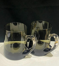 SET 2 BROWN SMOKED GLASS