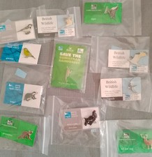 RSPB pin badges,Inc Save The Sumatran Rainforest,animals etc.