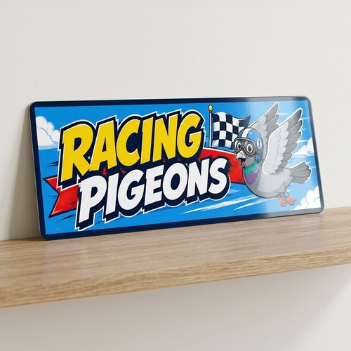 Racing pigeons metal 28cm - racing,