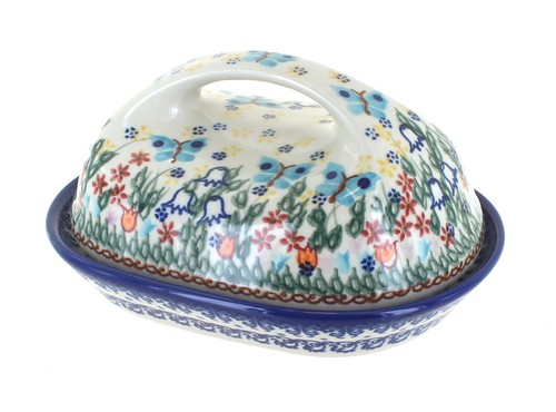 Blue rose polish pottery - blue,