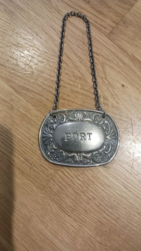 Port decanter label - decanter, (silver