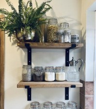 Scaffold Board Wall Shelf Handcrafted Rustic Wooden 1 x Shelf +2 Brackets