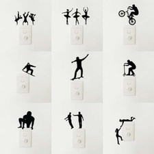 Light Switch Wall Stickers Sports Breakdancing Ballet Snowboarding Skating Stunt