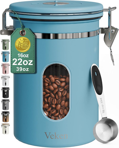 Airtight steel coffee canister - steel,