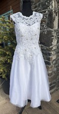 BNWT JJs House White Tea Length Wedding Dress With Bead Detail