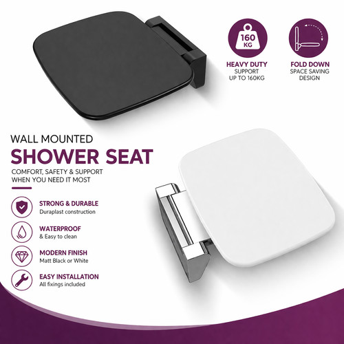 Wall folding shower seat heavy - folding,
