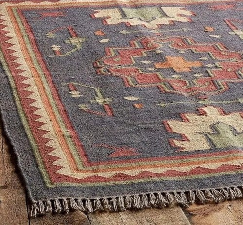 Kilim dhurrie wool jute - wool,