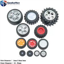 Outer Dia 16 -52mm Mini Hard Rubber Wheels Tyres for RC Car Model Making DIY Toy