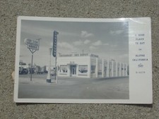 Vintage RPPC Frashers Foto Postcard PC Greyhound Bus Depot Restaurant Blythe CA