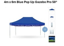 4m x 6m Blue Pop Up Gazebo Pro