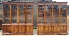MATCHING PAIR OF REPRODUX BEVAN FUNNELL BREAKFRONT LIBRARY BOOKCASES
