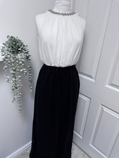 Elegant Coast Black & White Long Party Dress