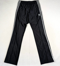 Adidas Mens Tracksuit Bottoms Small Black Firebird Originals Wet Look 2009 L34”