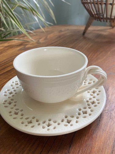 Royal creamware pierced teacup - royal,