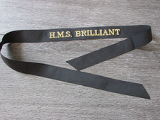 H.M.S Brilliant Royal Navy Naval Cap Band Tally