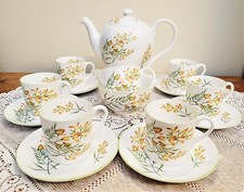 Shelley China 15pc Complete Coffee Set 2549 Crocosmia Orange Blossoms