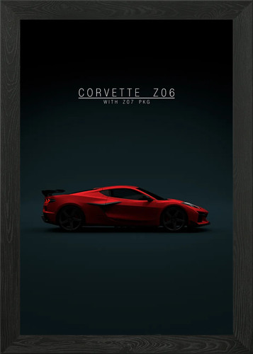Red corvette z06 with z07 - red,
