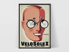 VELO SOLEX BIKE - Vintage Poster Retro Wall Art Print.