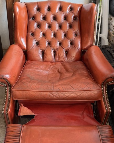 Vintage leather chesterfield - vintage,
