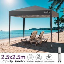 Gazebo with sides 5x2 5m - with, 2.5x2.5m