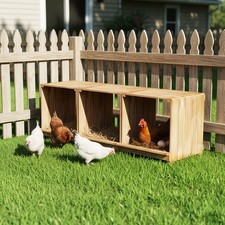 Nesting Boxes 3 Compartment Laying Eggs Nest Box Wall Mount for Chicken Hen Duck