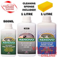 RENOVO BLACK SOFT TOP REVIVER 1L KIT CLEANER  - COLOUR - WATER & UV PROOFER