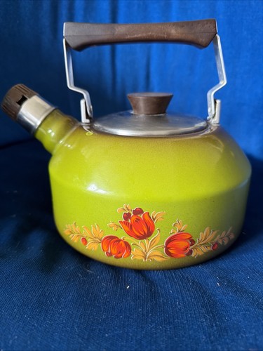 Vintage retro enamel - retro, floral