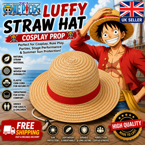 Luffy anime straw hat cosplay - straw,