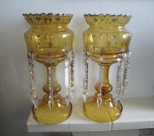 Antique victorian pair - victorian, amber