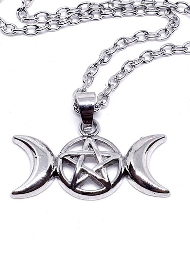 Triple moon phase pendant - triple,