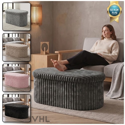 Ribbed ottoman storage - storage, box