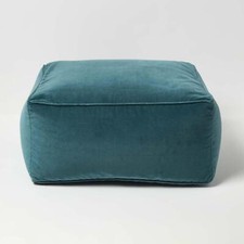 Velvet Pouffe Cube Square Bean