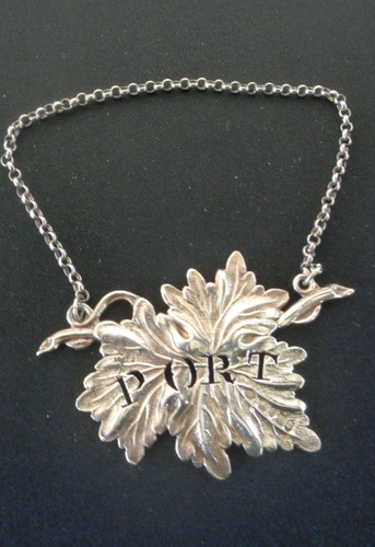 Silver port decanter label - port,