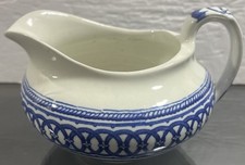 Antique Blue John Tams Tams Ware Alto Semi Porcelain Nautical 6" Gravy Boat