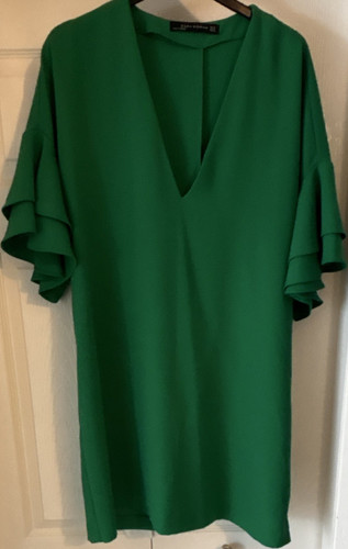 Women green neck shift - women’s, v-neck