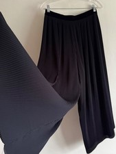 ZARA BLACK MID RISE WIDE LEG