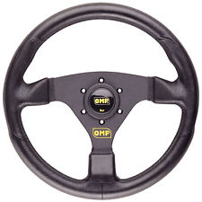 OMP Racing GP 3 Spoke Steering Wheel - 330mm Diameter / Flat Dish / Black