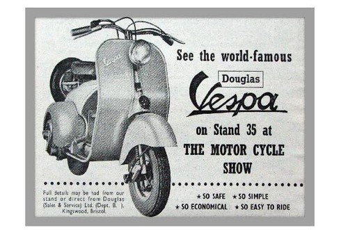 Douglas vespa 1953 retro - vespa,
