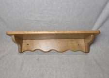 Solid Oak Vintage Wooden Shelf Scalloped Edge Light Wood Cottagecore 