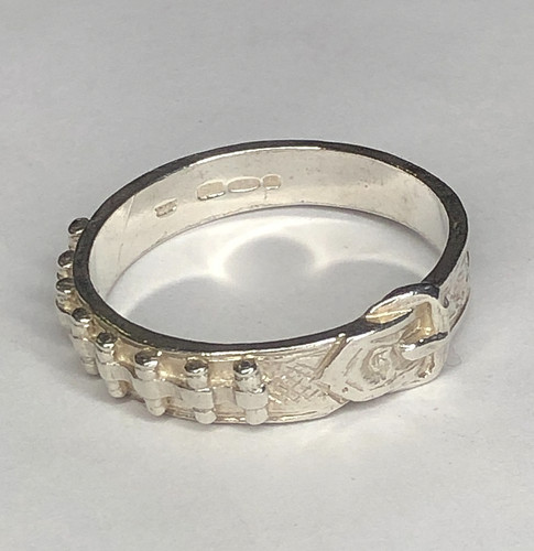Sterling silver ammo belt ring - ammo,