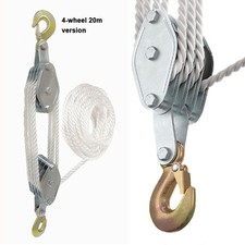 4000LB 65  Feet Rope Hoist Pulley Block and Tackle Pulley System Lifting Objects