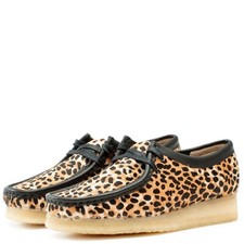 NEW LADIES CLARKS ORIGINALS LEOPARD PRINT WALLABEE SHOES UK SIZE 6