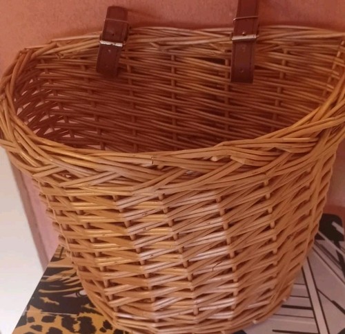 Brown wicker bicycle - brown, basket