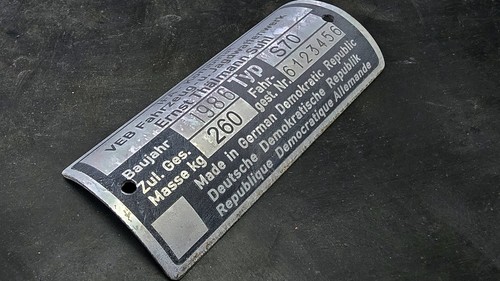 Simson ifa veb - ifa, nameplate