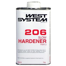 West System 206 Slow Epoxy Hardener 1kg Tin. (Use with 5kg Resin)