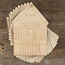 10x Wooden Beach Hut Square