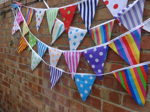 Fabric bunting stripes - fabric, and